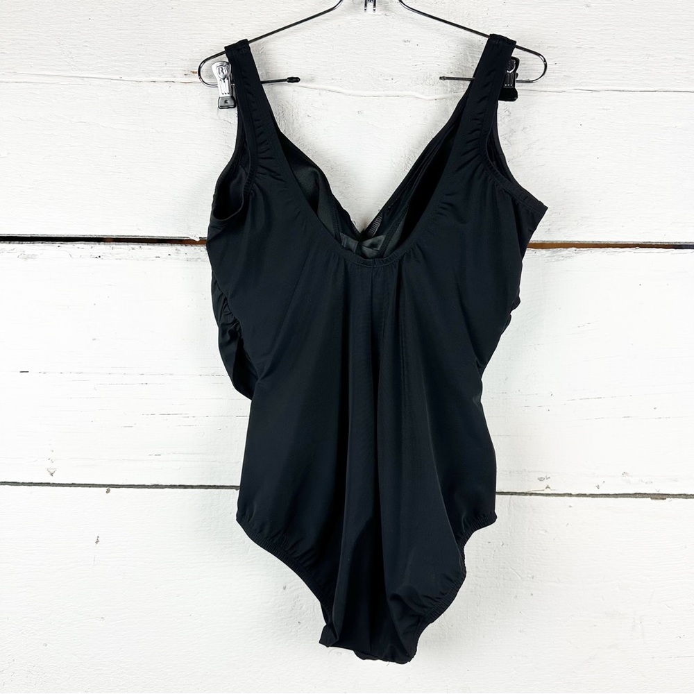 Lands end SLENDERSUIT one piece swimsuit wrap 10 D black - Picture 6 of 6